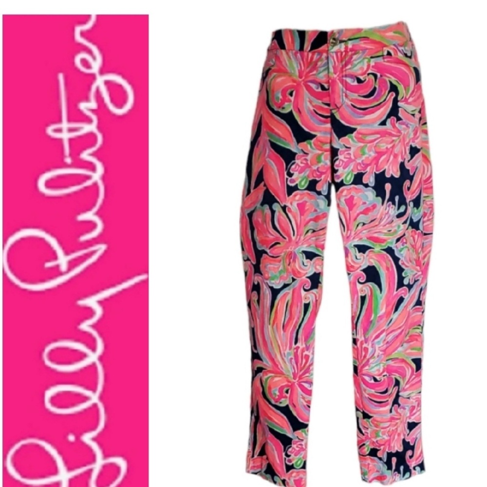 Lilly Pulitzer Stretch Multicolor Bright Pants. Size 14